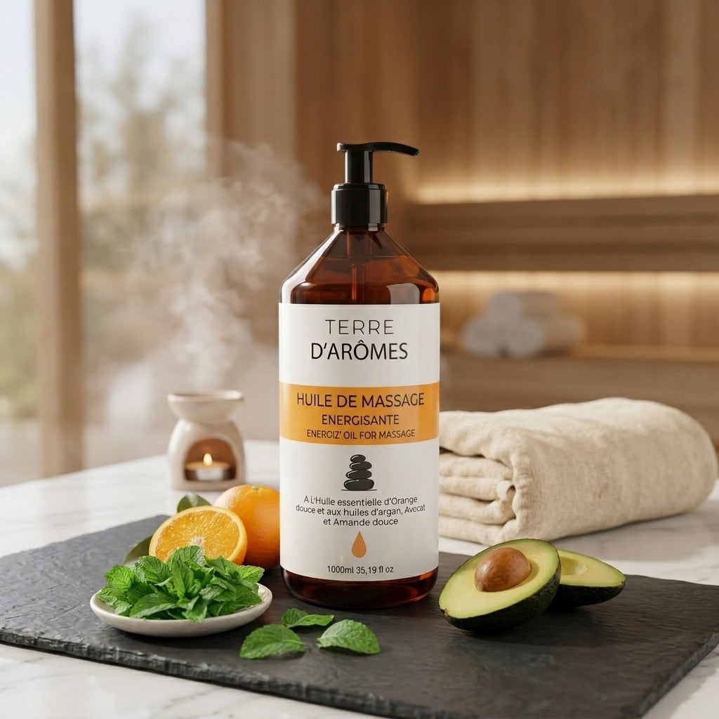 Huile de massage énergisante