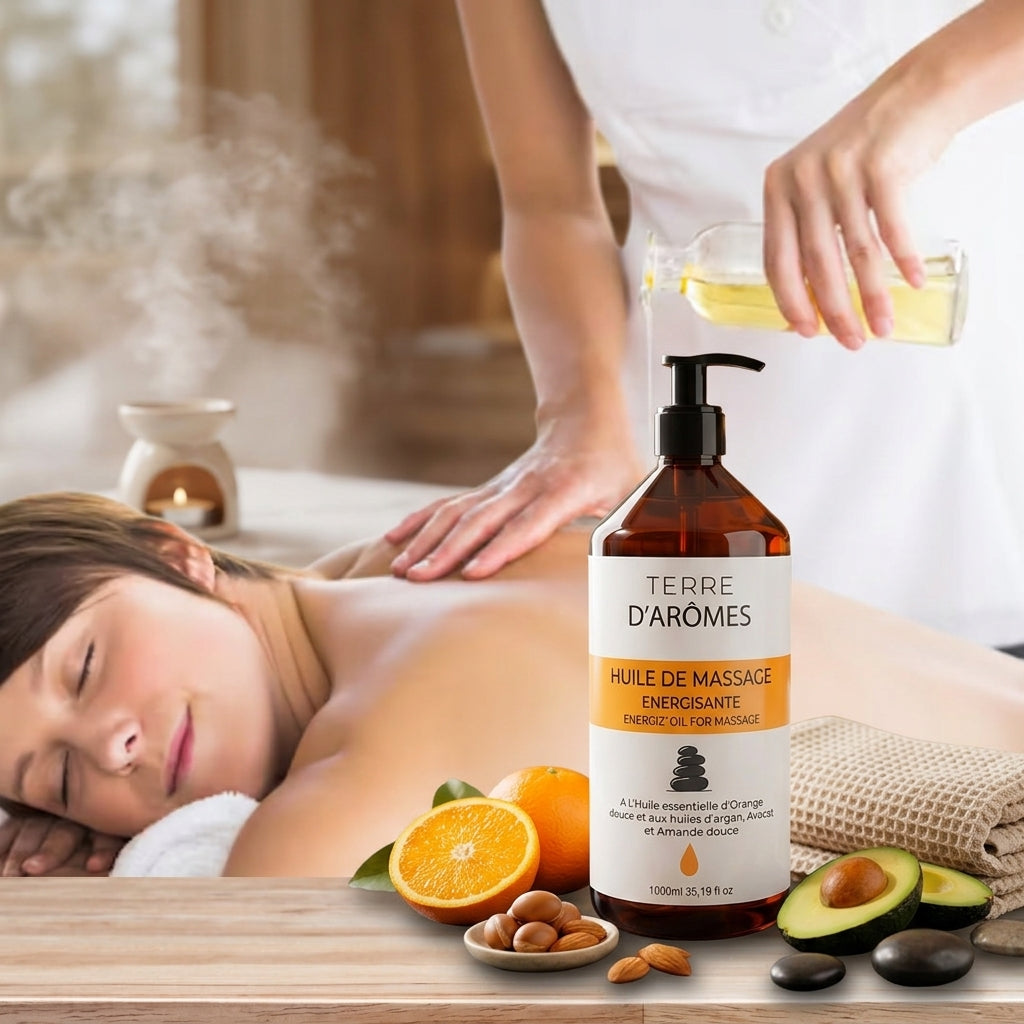 Huile de massage énergisante